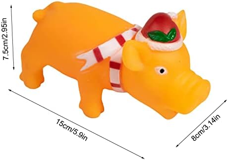 צעצועי כלבי חזיר חורק של איניצ'י, צעצועי כלבים גומי אינטראקטיביים | חג המולד משחק עצמי כלב סוחט צעצוע